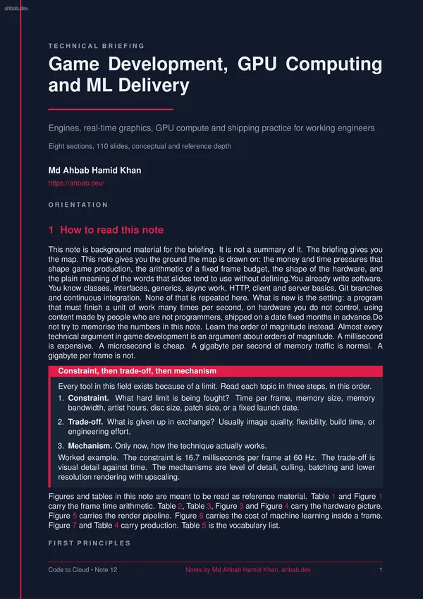 12 — Game Development, GPU Computing & ML Pipelines, first page preview