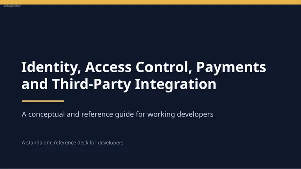 14 — Identity, Access, Payments & Third Party Integration, first page preview