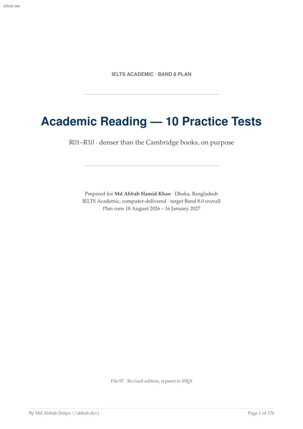 Reading Pack 10 Tests v2, first page preview
