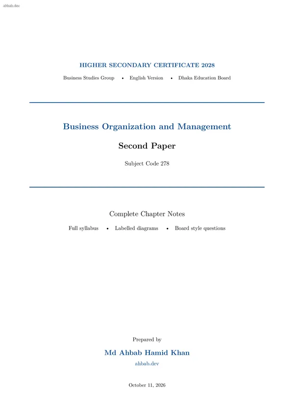 Business Management 2, first page preview