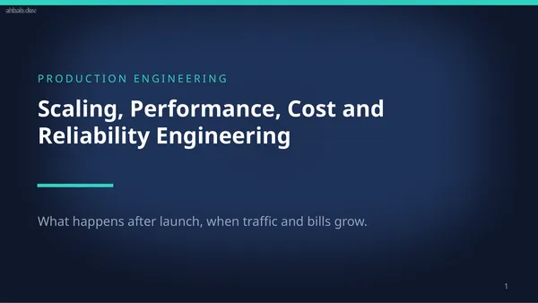 15 — Scaling, Performance, Cost & Reliability Engineering, first page preview