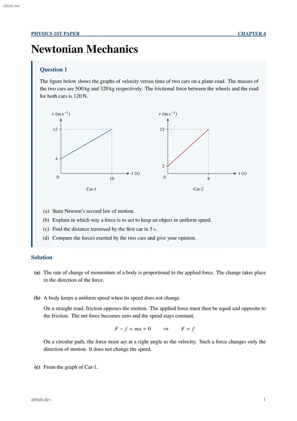 Ch04 Newtonian Mechanics, first page preview