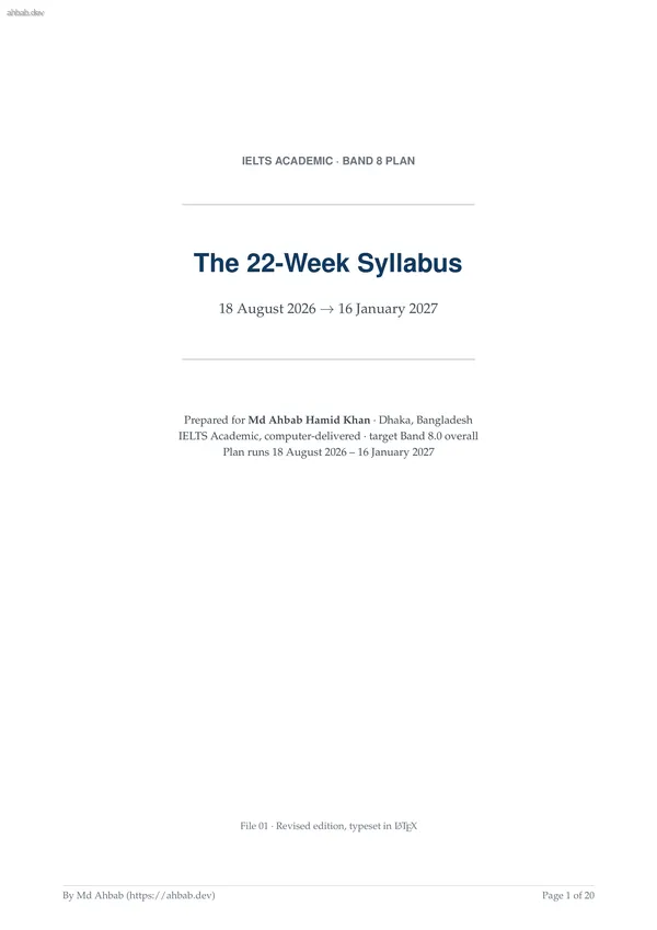 Syllabus 22 Weeks v2, first page preview