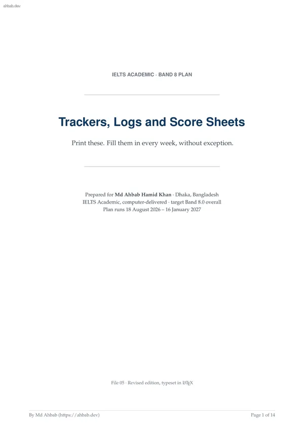 Trackers v2, first page preview