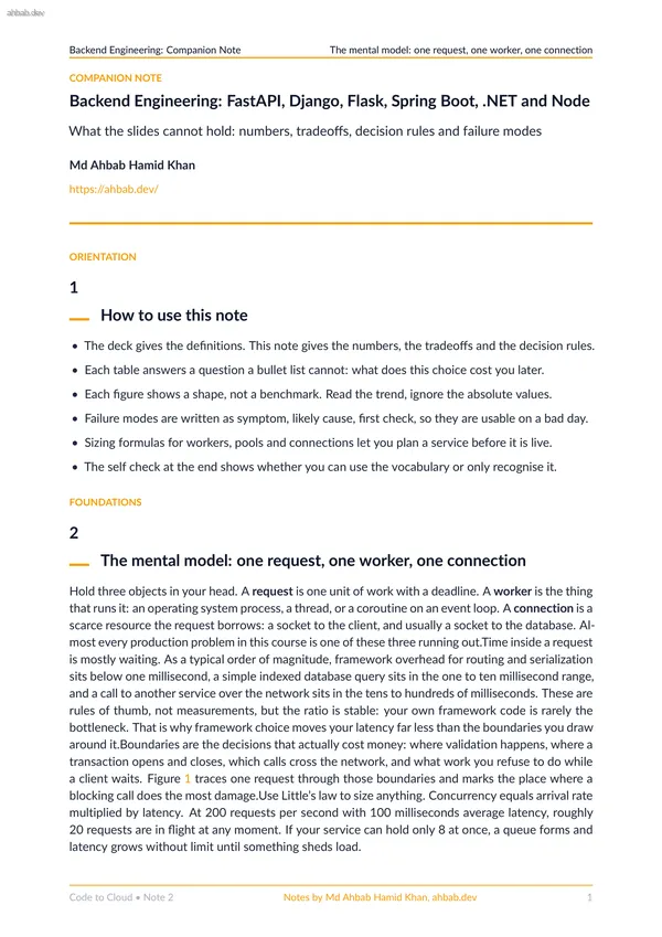 2 — Backend Engineering Across Frameworks, first page preview
