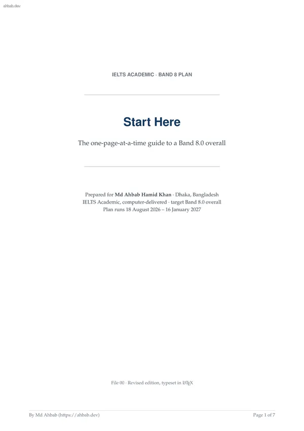 START HERE v2, first page preview