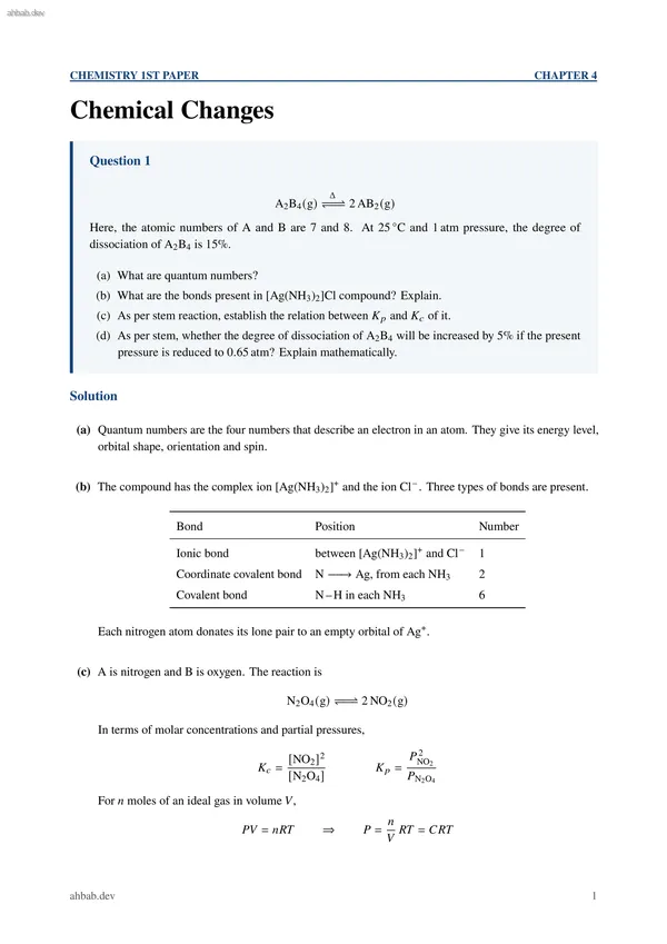 Ch04 Chemical Changes, first page preview