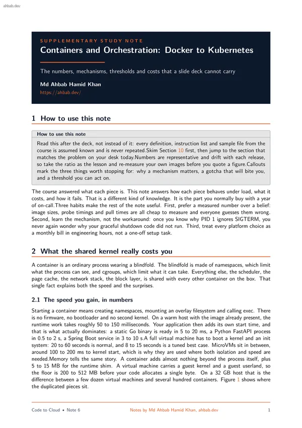 6 — Containers, Docker & Kubernetes, first page preview